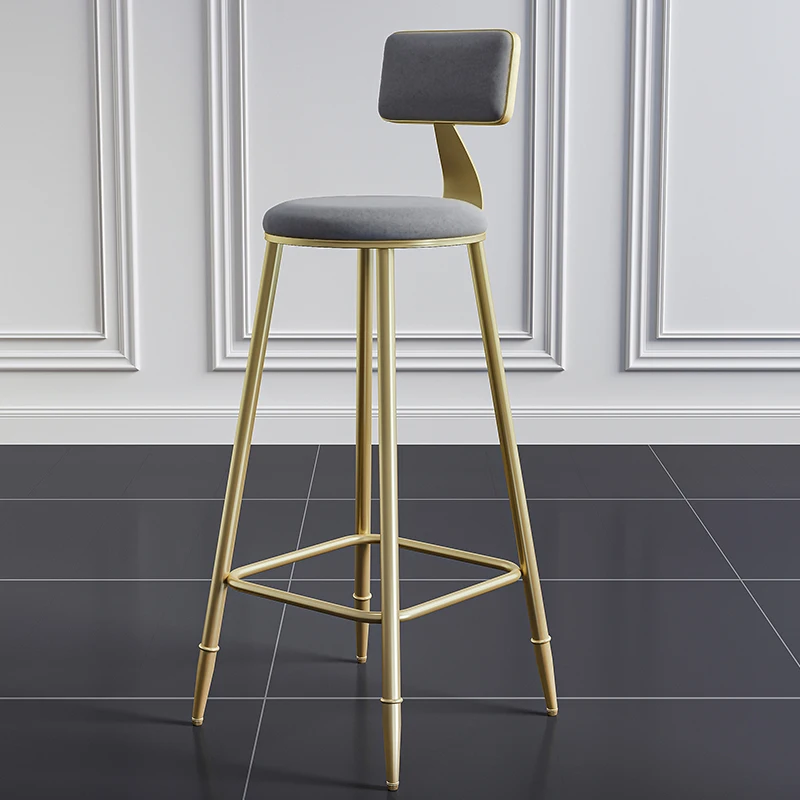 

Gold High Bar Chair Round Modern European Vintage Design Dining Chairs Kitchen Lounge Counter Fauteuil Pivotant Furniture Chair