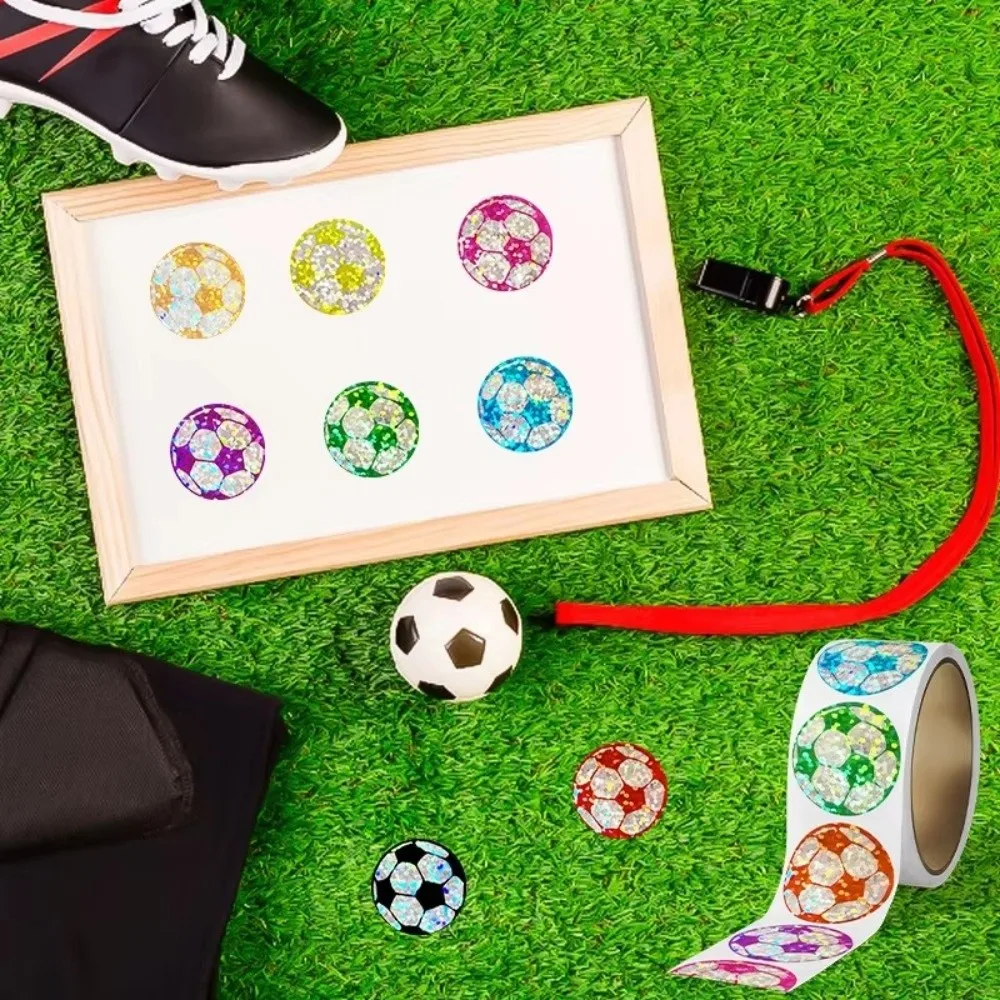 500pcs/roll Waterproof Football Stickers Bottle Decals Scrapbook Decoration Sports Team Stickers Water Bottles Decoration