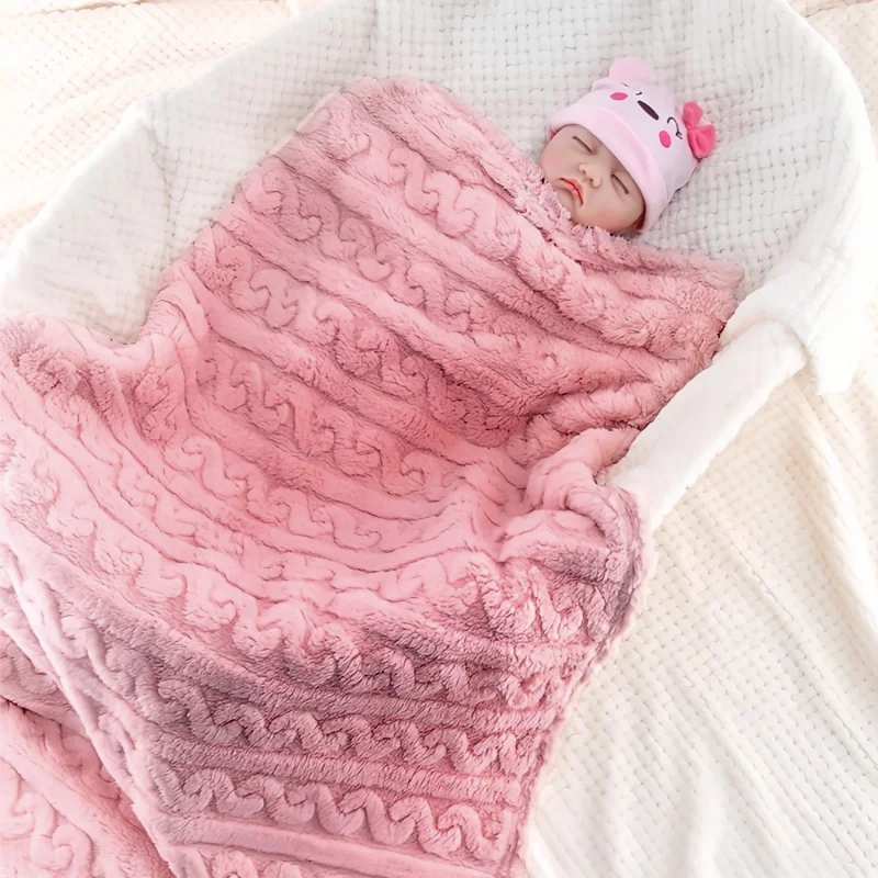 

1 Piece Baby Plush Blanket Swaddle Blanket Super Soft and Cozy Baby Blanket for Girls and BoysFluffy Baby Toddler Newborn