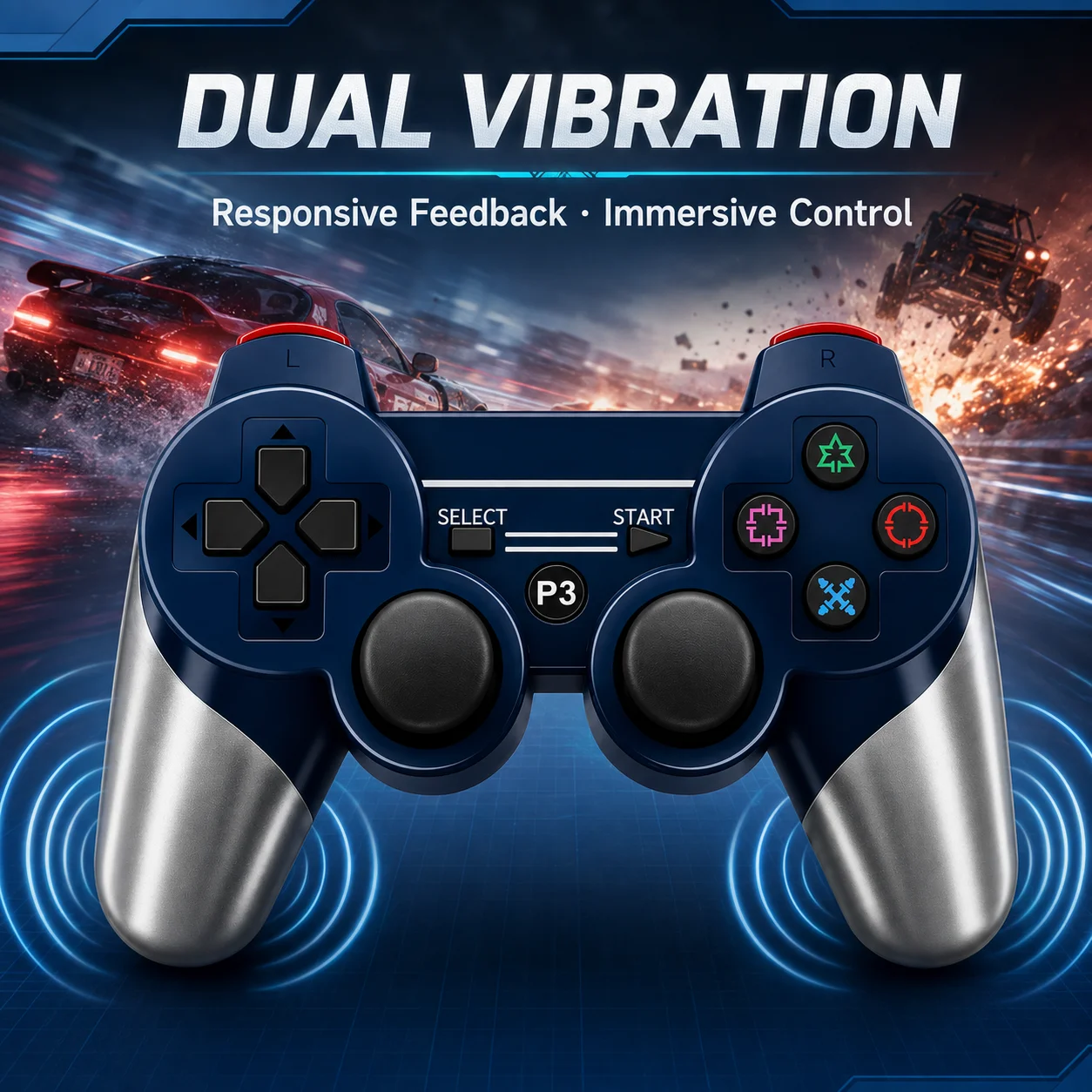 Board Game Steam - Controle Sem Fio para PS3, Controle