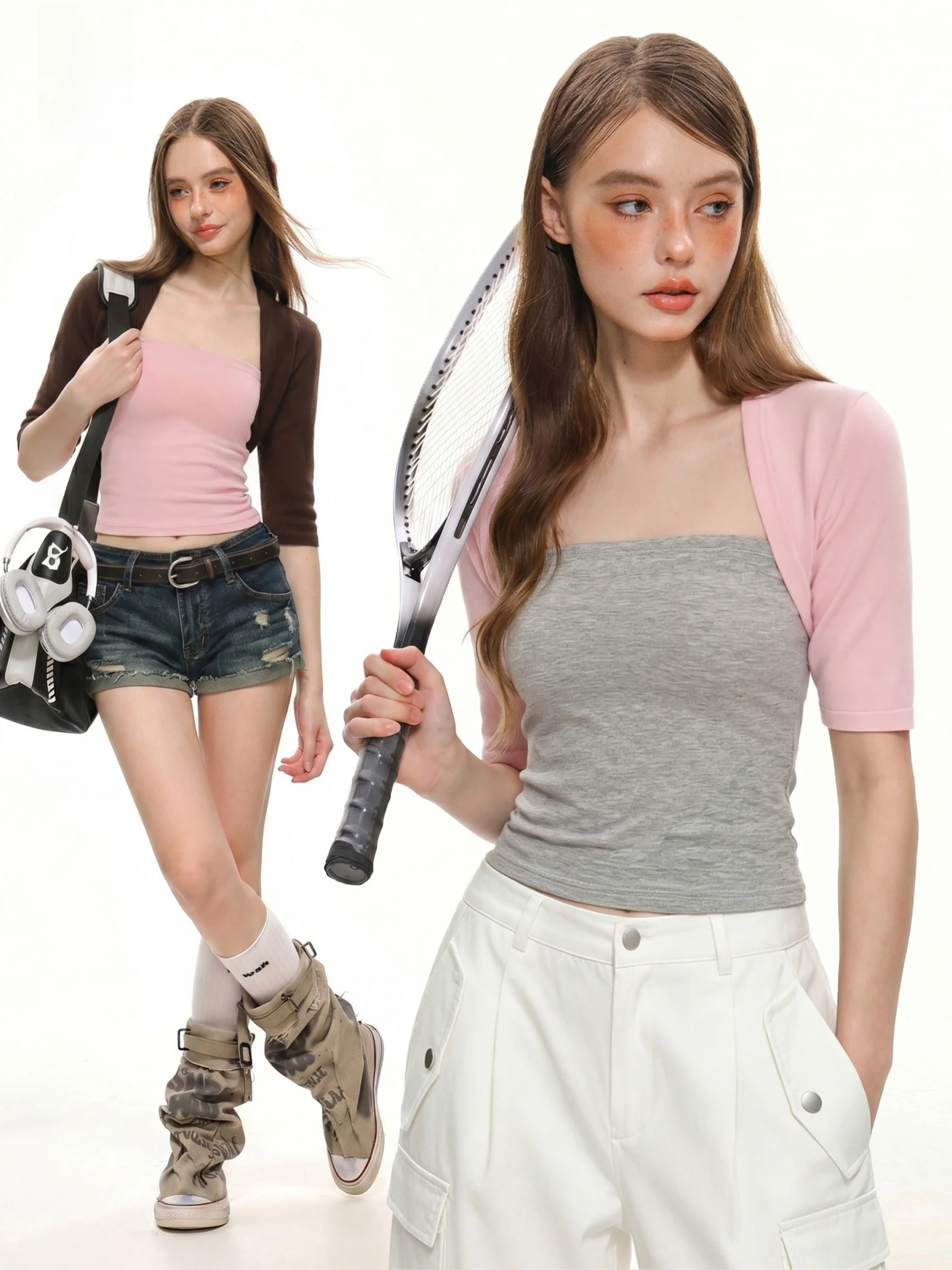 

Slim Fit Short Sleeve T-Shirt Women's Summer Elegant Style Color Block Design Casual Versatile Breathable Comfortable Top