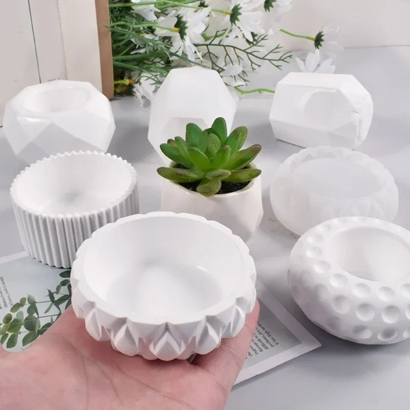 Planter Pot Mould DIY Craft Molds Polygonal Shape Plant Molds Handmade Craft