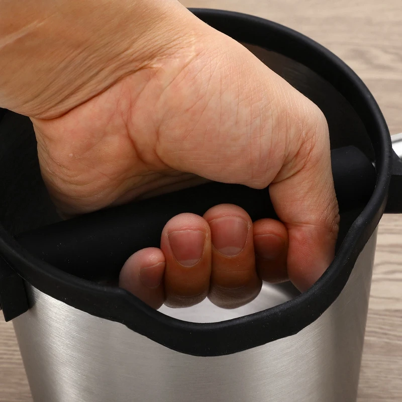2025-Espresso Grind Container Stainless Steel Coffee Knock Box Anti Slip Coffee Grind Dump Bin Waste Detachable Knock