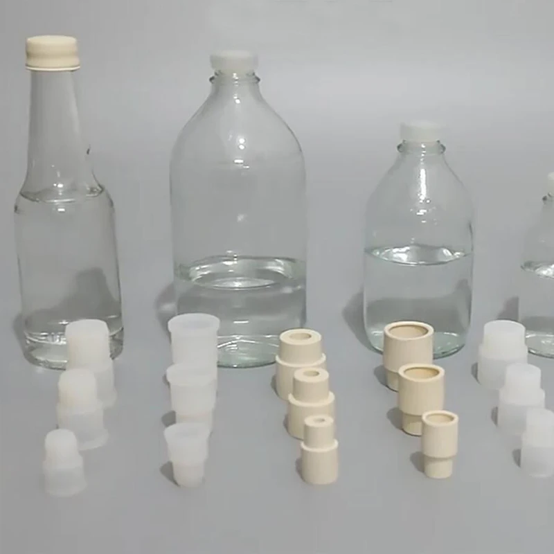 10# 14# 19# 24# Straight Thread Silicone Rubber Test Tube Glass Bottle Turn Over Cover End Cap Sealed Tap Stopple Plug