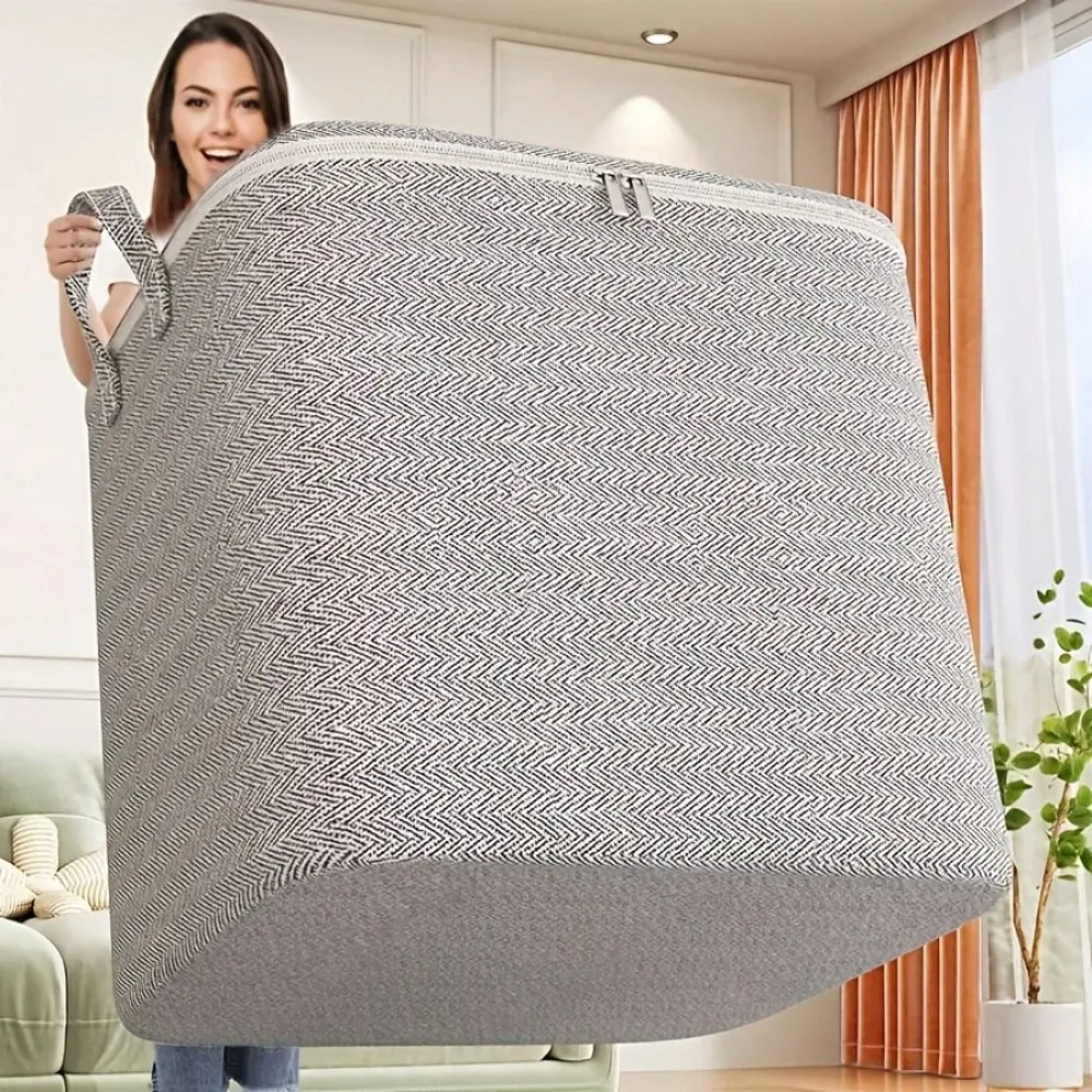 

2pcs Collapsible Fabric Storage Bins, Suitable For Closet, Clothes, Blankets, Organizer Baskets, Large Capacity Moving Bags - Sp
