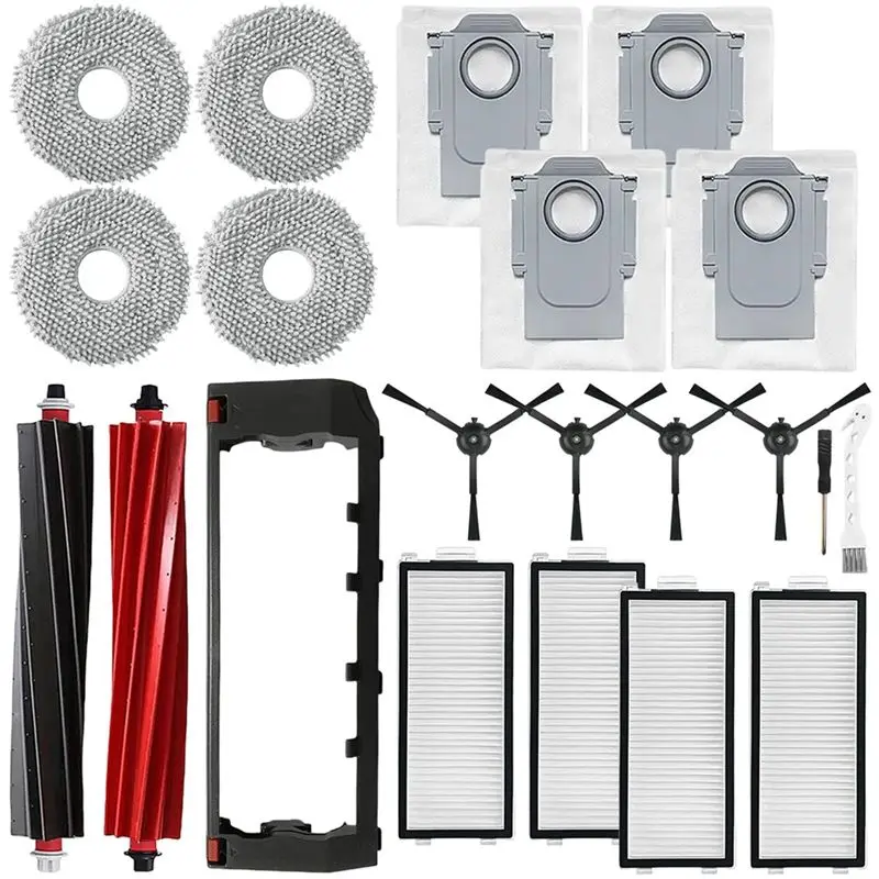 [B25B!] Kit de protection pour brosse principale, compatible avec les aspirateurs robots Roborock Qrevo Master / V20 / P10S Pro, comprenant la brosse latérale, le rouleau et le sac à poussière.