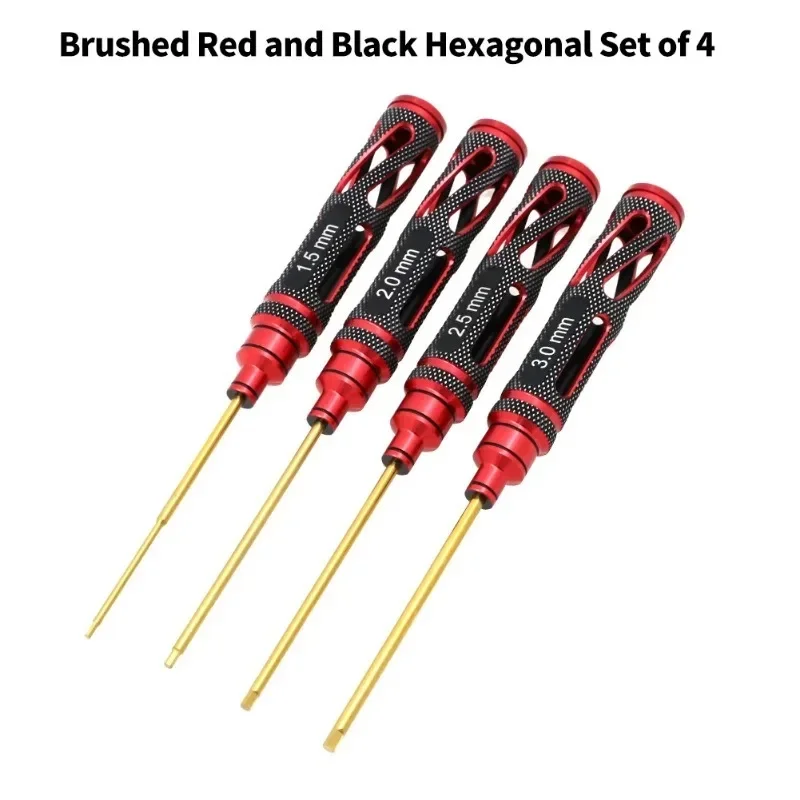 4 pçs rc ferramentas hex chave de fenda conjunto titânio chapeamento endurecido 1.5 2.0 2.5 3.0mm ferramenta chave de fenda para rc drone helicóptero carro