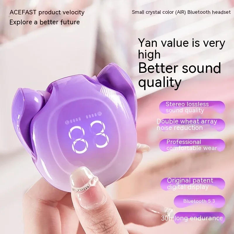 ACEFAST T9 Bluetooth Wireless Earphone Bluetooth 5.3 Stereo Surround Noise Reduction Hi Res Earbuds IPX4 Waterproof Headset Gift