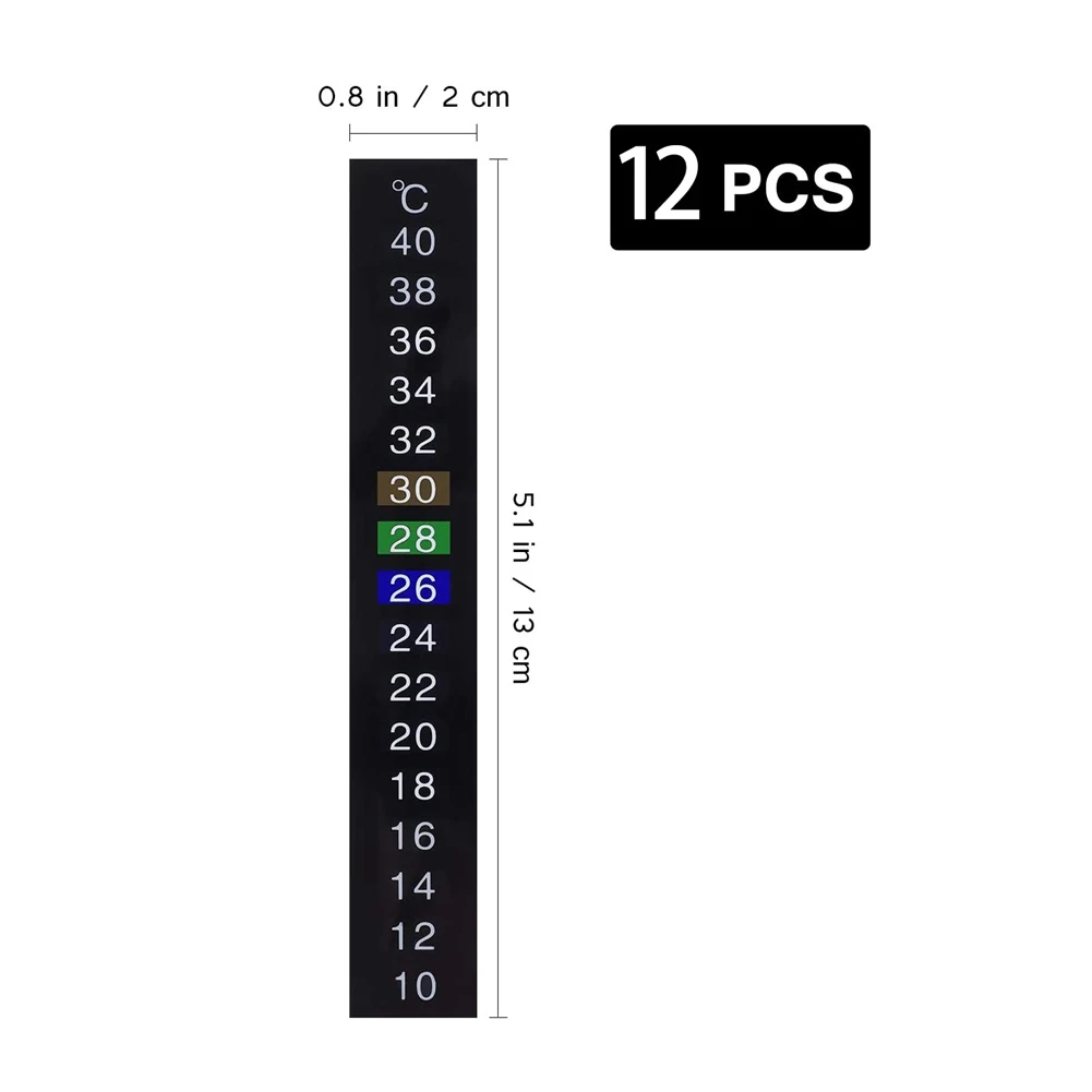 ABJO-24Pcs Portable Fish Tank Aquarium Stick-On Thermograph Temperature Measure Celsius Thermometer Sticker