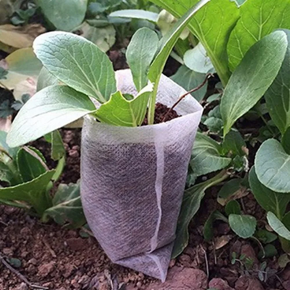PROFESSIONAL USE-400 Pcs Seeding Bags Small Plant Grow Bags Non-Woven Seedling Raising Pots Gardening Supply For Home Garden