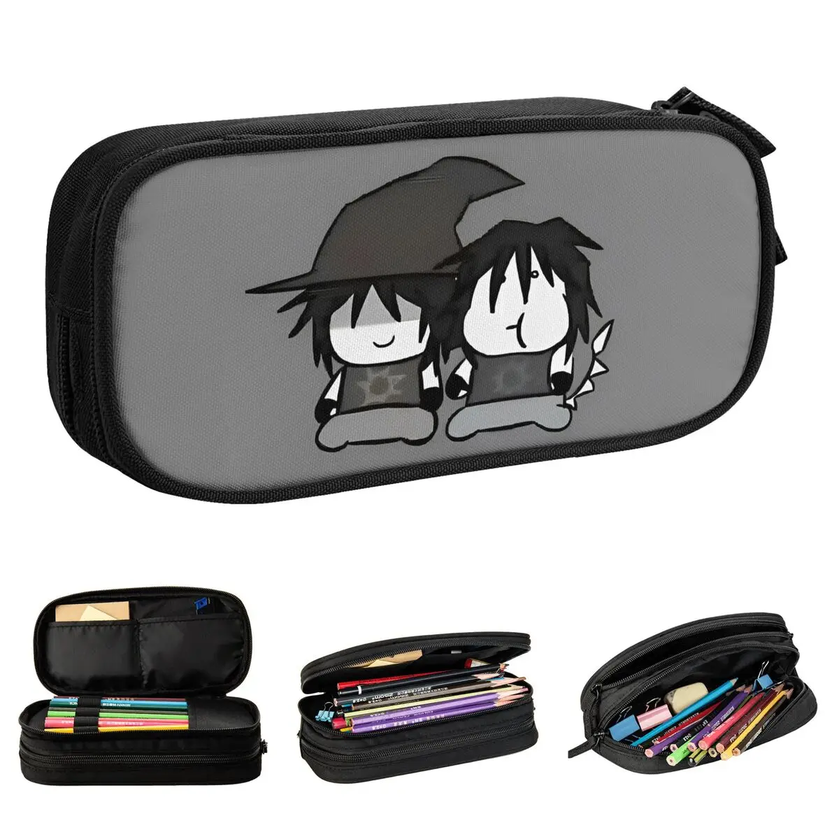 Cute Azuretime Anime Pencil Cases Azure Two Time Game Pencilcases Pen Kids Large Storage Bag Students School Zipper Stationery