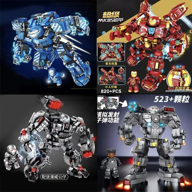 

2024 Iron Man Hulkbuster Building Blocks Anime Marvel MK44 MK26 MK85 Mecha Action Figure Bricks Toy For Children Christmas Gifts