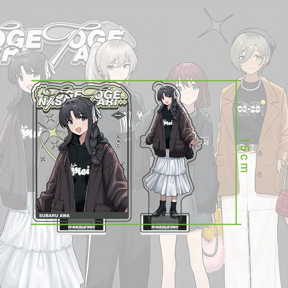 GIRLS BAND CRY Acrylic Standee Nina Momoka Subaru Tomo Rupa | Official Fashion Casual Limited Edition Anime GBC Desk Decor  Gift