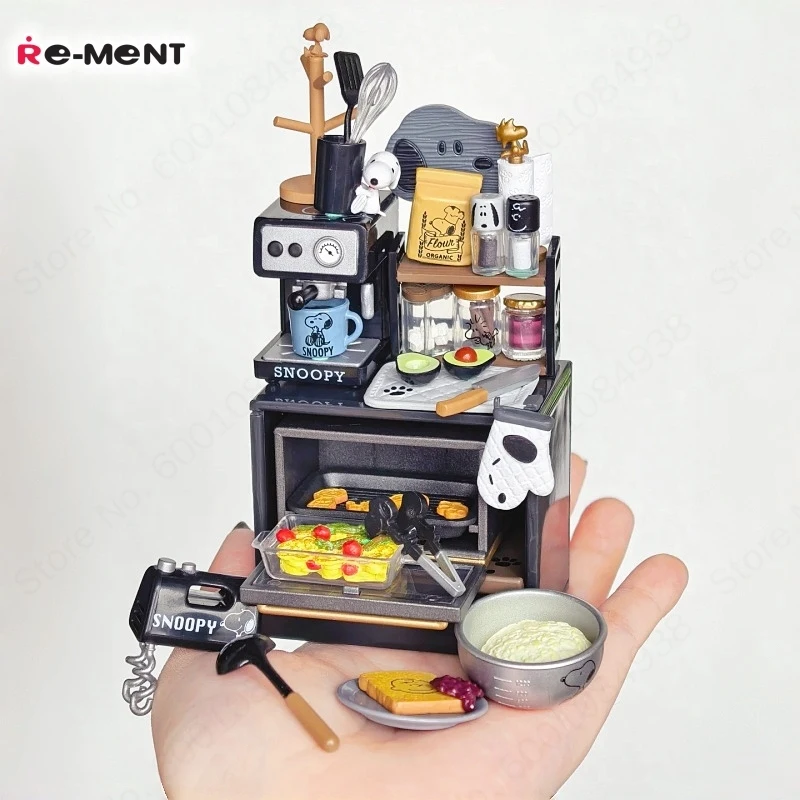 Re-Ment Snoopy's MONO KITCHEN Blind Box Miniature Scene Cooking Oven Coffee Machine Mini Food Toy Decor Collectible Display Gift