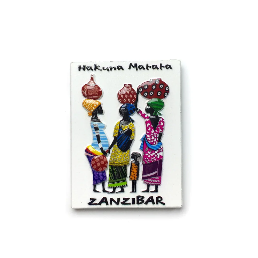 Zanzibar 3D Resin Cute Fridge Magnets - Decorative Refrigerator Magnets for Home & Room Decor (Strong Magnets)