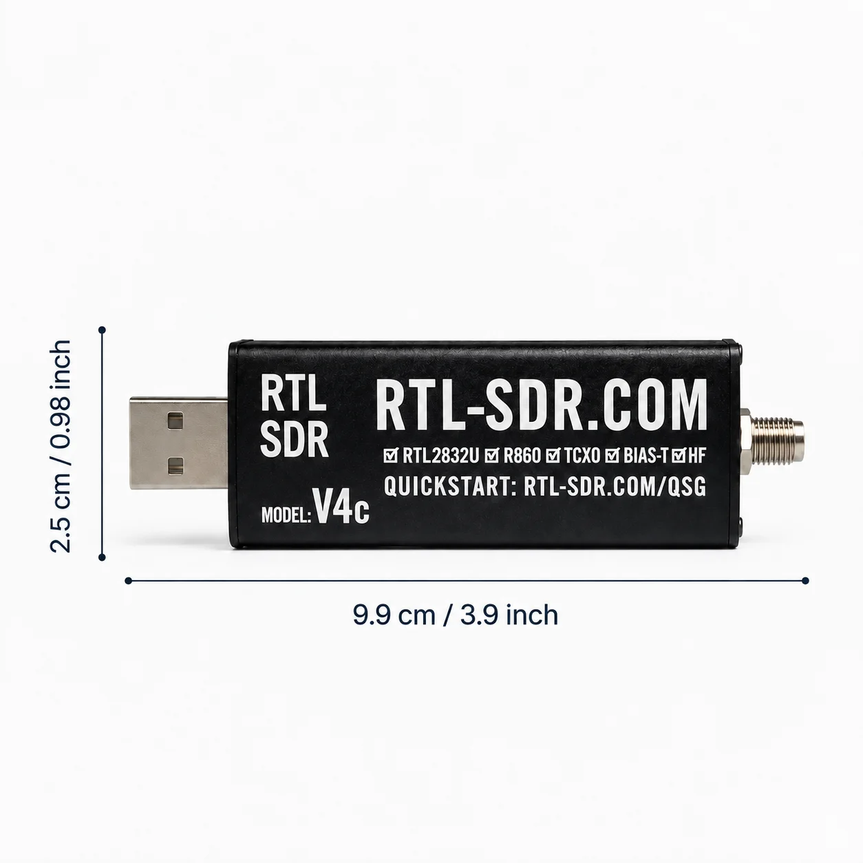 SDR Software Defined Radio 500kHz- 1.7GHz RTL SDR-V4c R860 RTL2832U 1PPM TCXO SMA RTL With Multipurpose Antenna