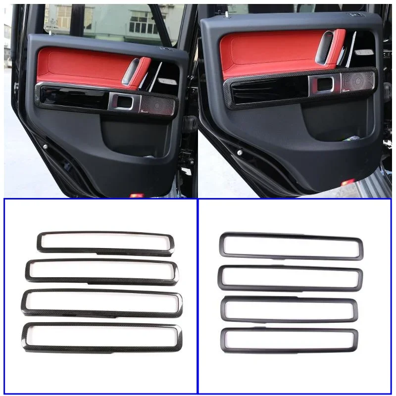 For Mercedes Benz G Class W463 G500 G63 2019-2023 Carbon Fiber Style Car Accessories Door Handle Frame Sticker Decoration Trim