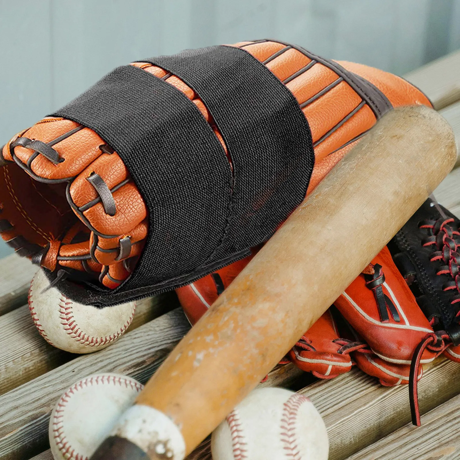 Nylon Glove Wrap Elastic Adjustable Strap for Baseball Gloves Catcher Mitten Wrap Reusable Breathable Openhole Design Quick