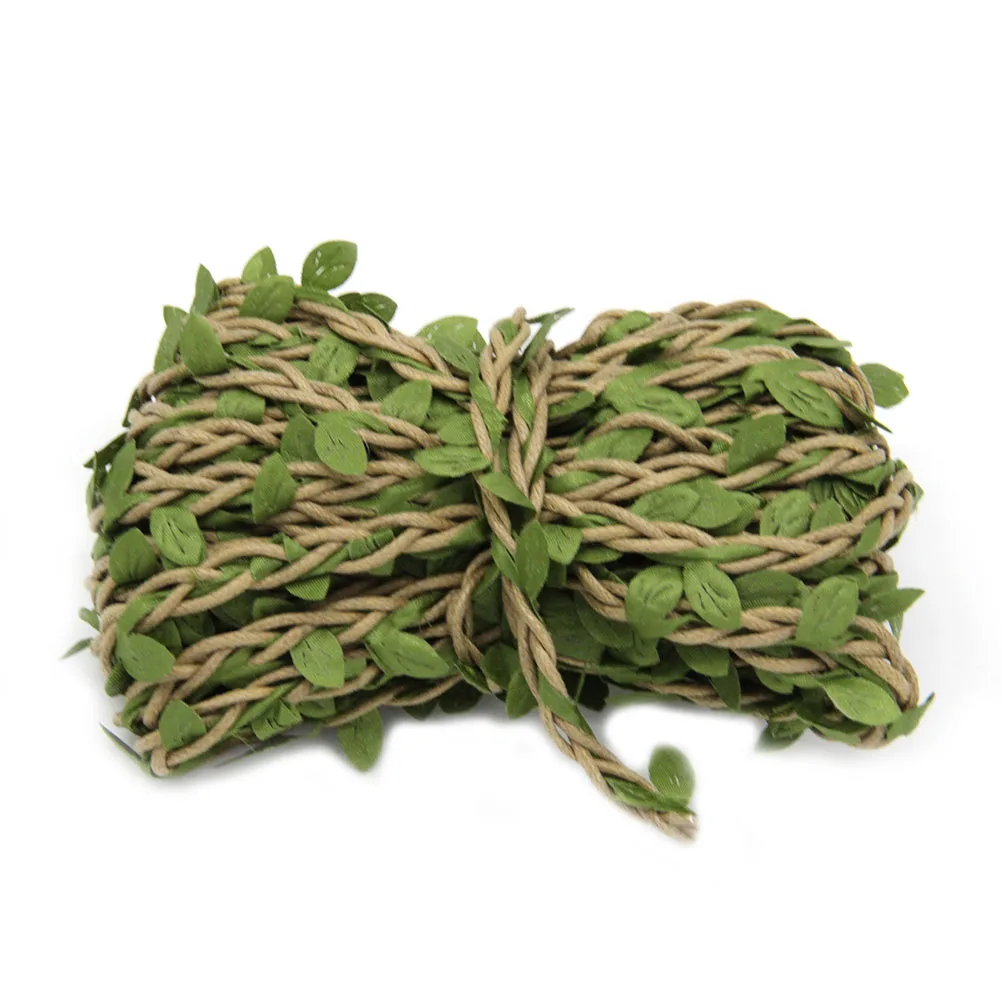 

Khaki 10m Rattan Cane Rope with Green Leaves for DIY Crafts Necklace Bracelet Artificial Rattan Artificial Cane