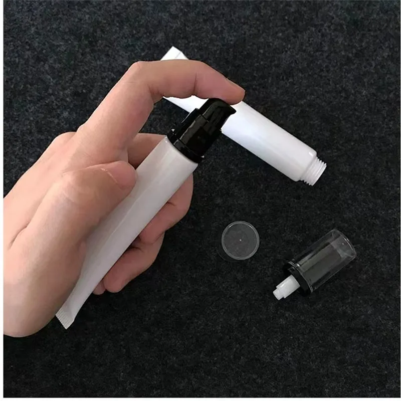 10-100pcs Empty 10ml/15ml Soft Tube With Vacuum Pump Squeeze Hose Eye Cream Ointment Lip Balm Cosmetic Sample Airless Container