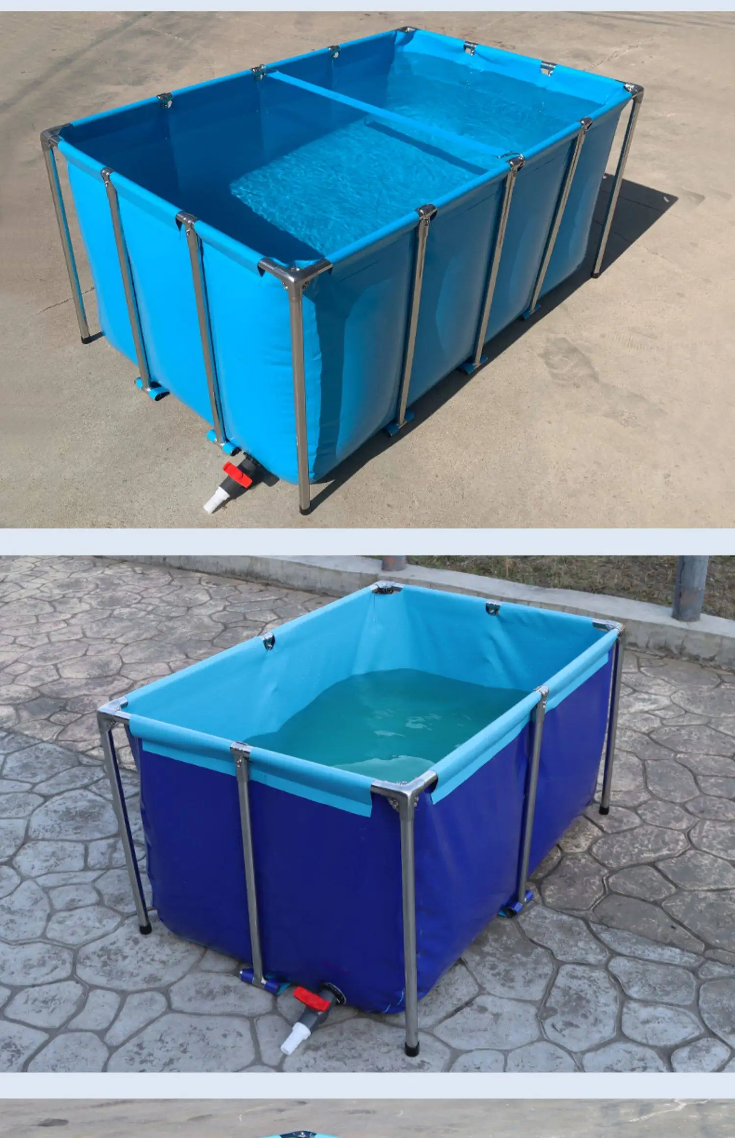 Factory Direct 2026 canvas fish pond breeding thickened fish pond with bracket large outdoor courtyard plastic tarp knife scrapi