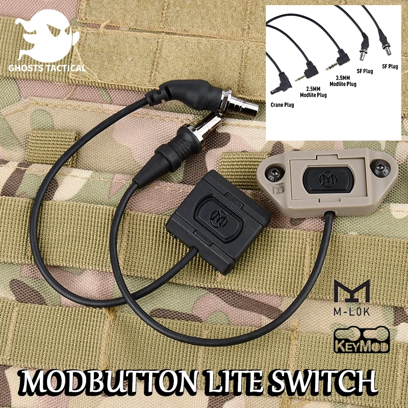 Tactical Modbutton Remote Pressure Switch Tail module Button type crane plug EQ15 DBAL A2 Laser AR15 Airsoft M600flashLight