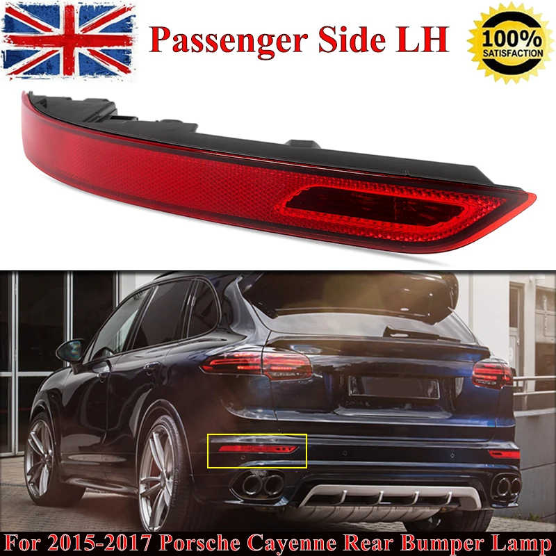 

Светоотражатель для заднего левого противотуманного фонаря Porsche Cayenne S GTS Turbo Base Sport 4-дверный 2015-2017, задний противотуманный фонарь, светоотражающий элемент