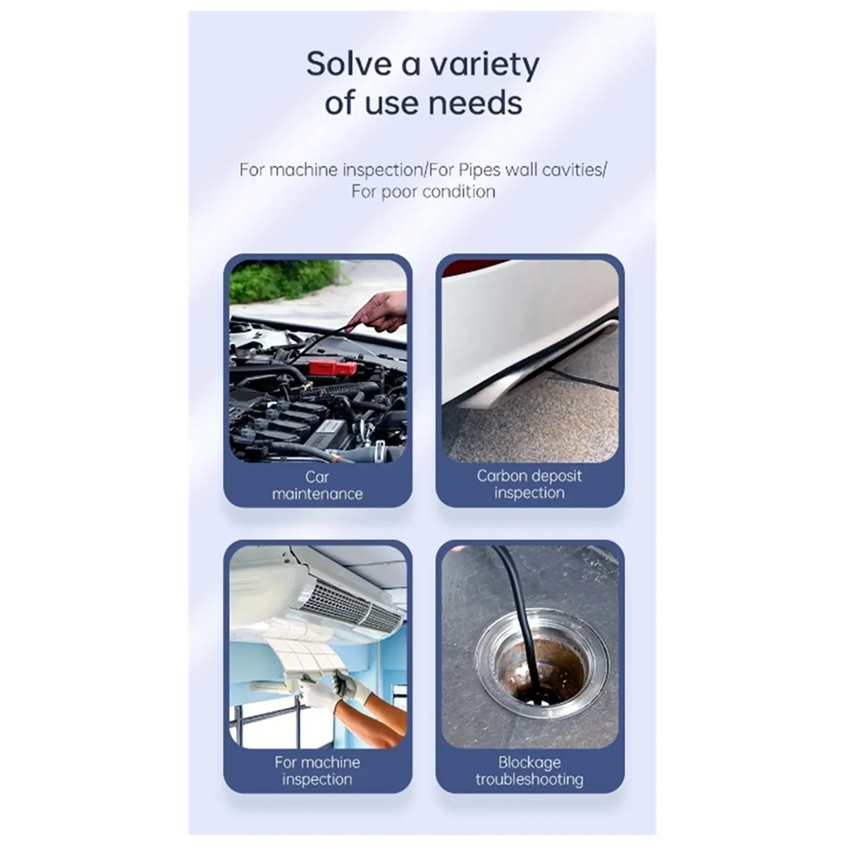 

A22I Endoscope of Industrial Camera HD1080P 4.3Inch IPS Screen 1080P Pipe Inspection for Car Repair IP67 Waterproof 8 LED