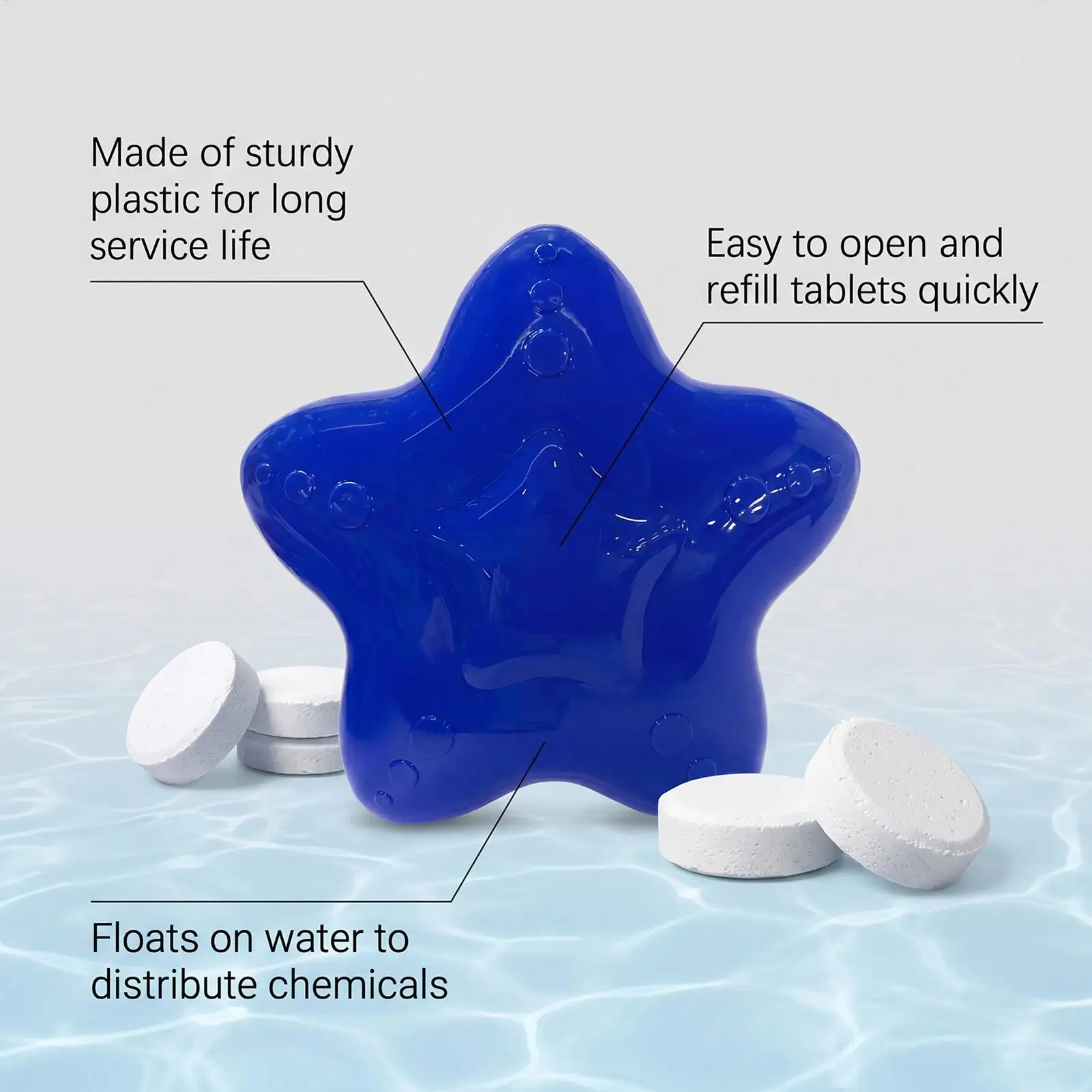 Pool Chlorine Floater Star Shape Automatic Dispenser Floating Chlorine Holder for Swimming Pool Chlorination Maintenance view 2