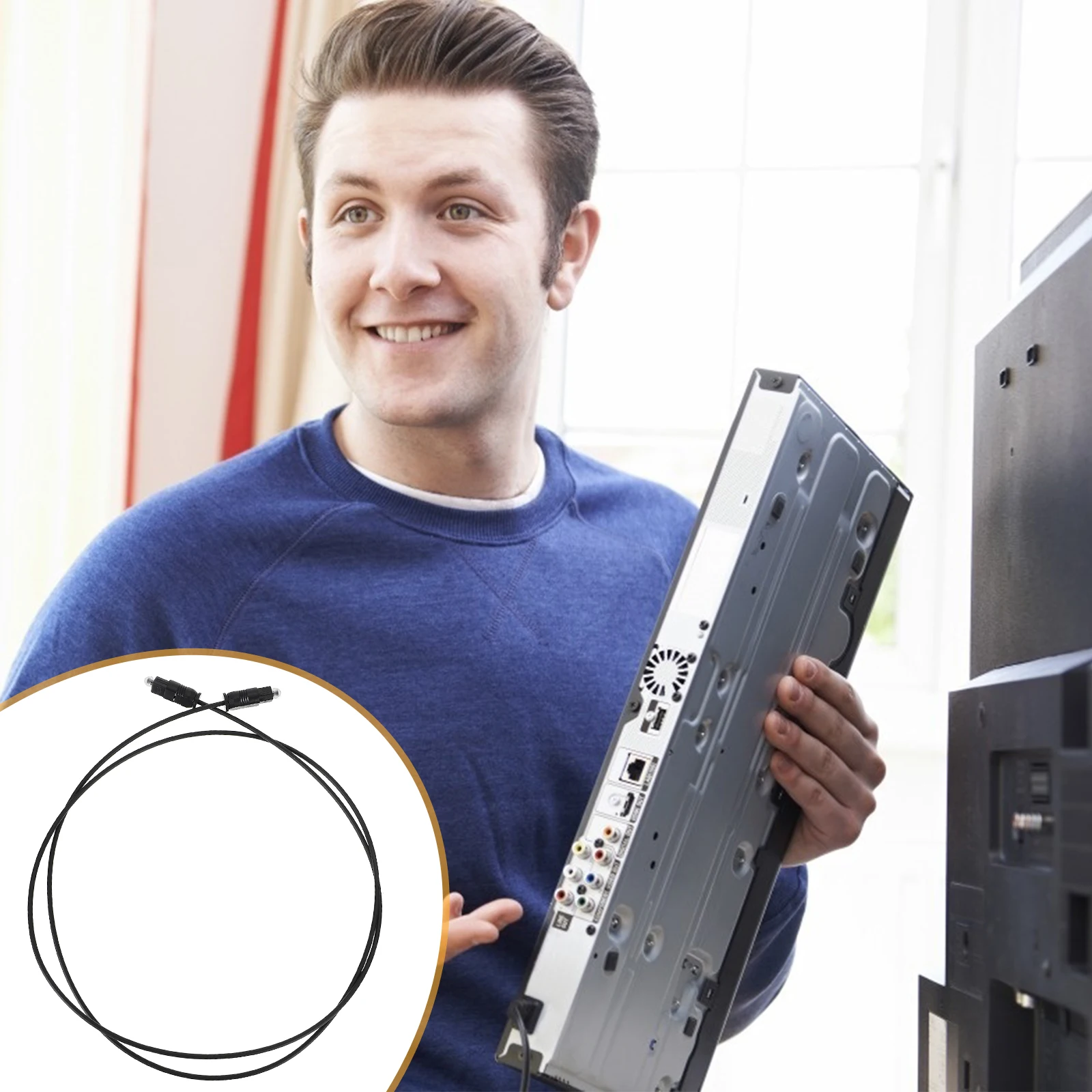 

6 pcs Digital Audio Optical Fiber Cable 1M Od2.2 For Amplifier Game Console Sound Bar Durable Fiber Cord Plastic