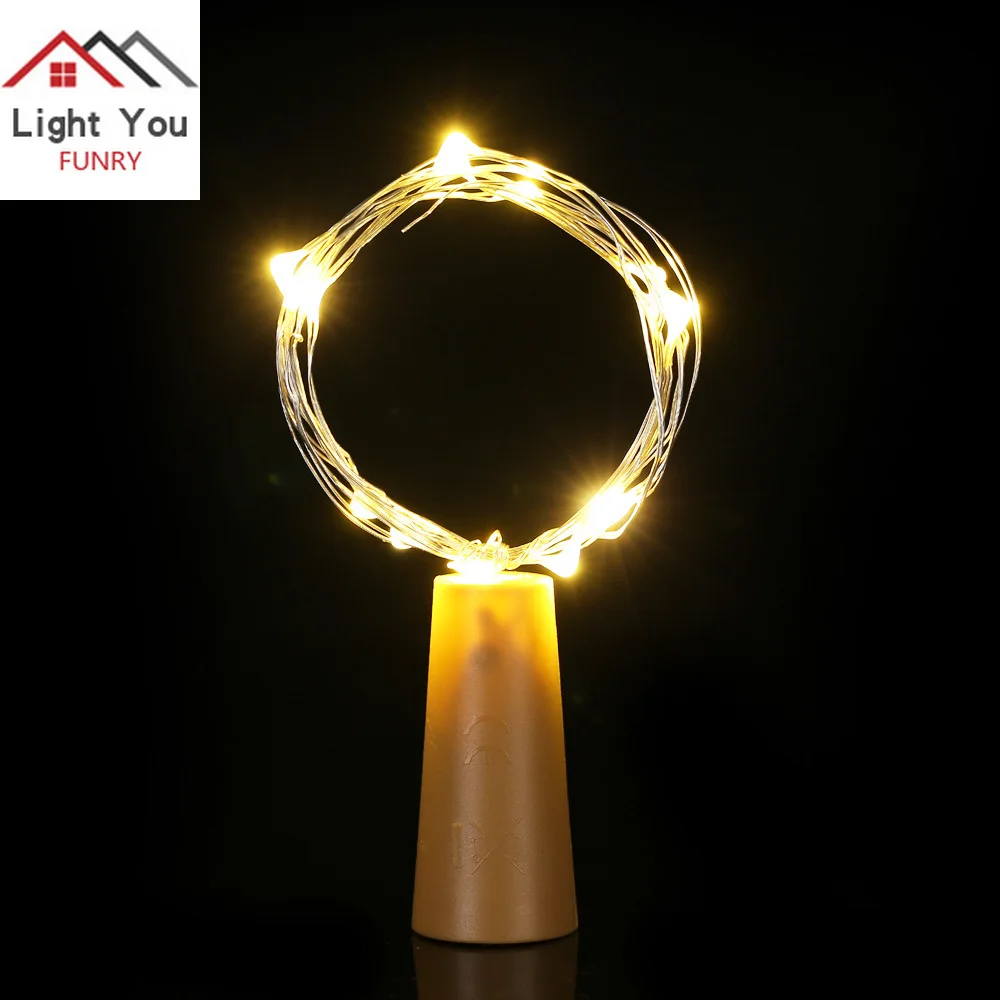 Red wine cork light string 1.4 m 15LED wine bottle light string holiday party cork light