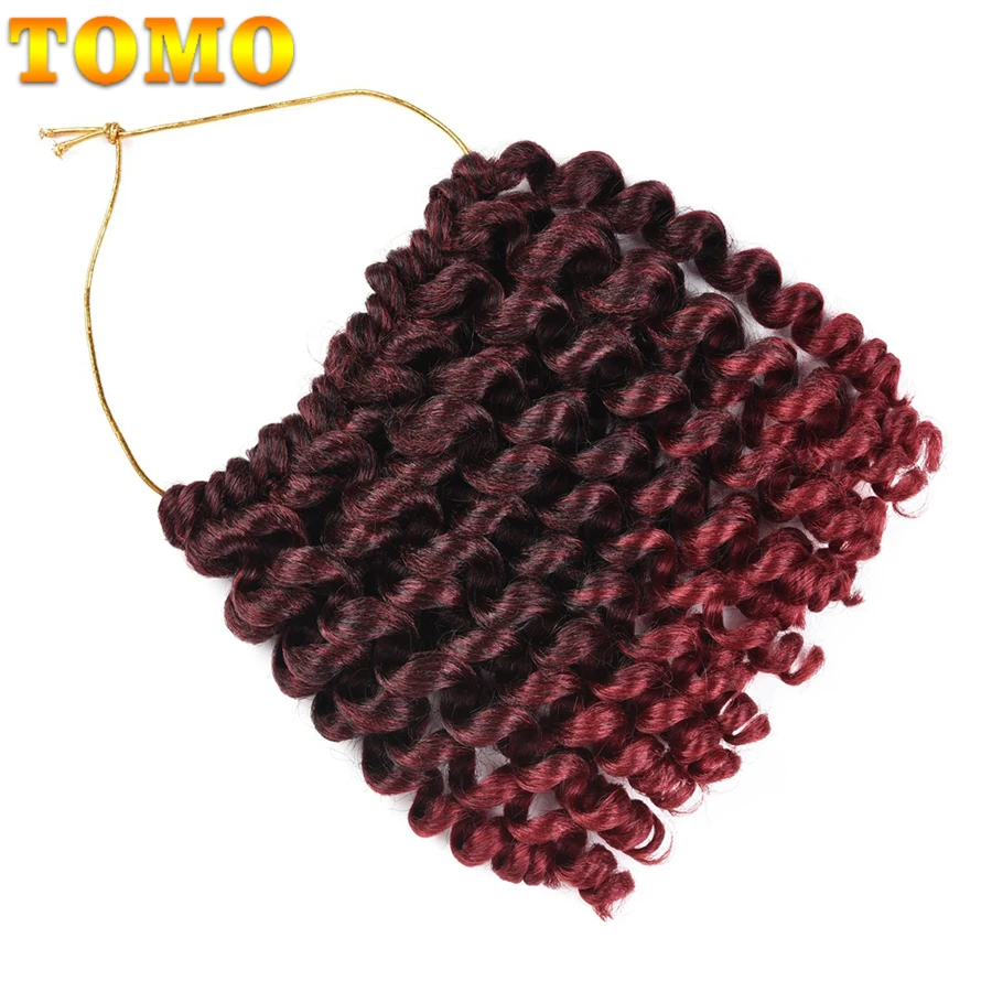 TOMO Jamaican Bounce Wand Curl Hair 8 12 Inch Jumpy Wand Curly Crochet Hair Short Curly Synthetic Crochet Braids Hair Extension