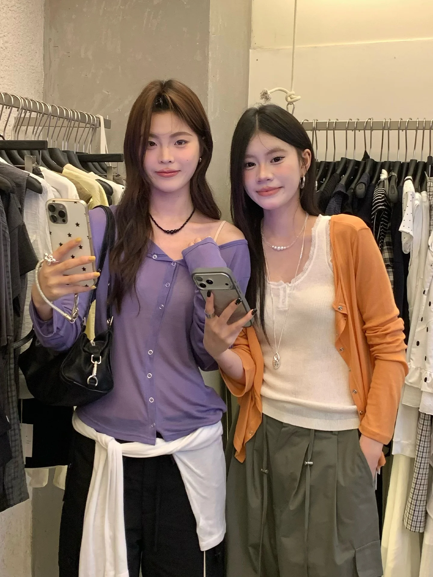 Korean Style round Neck Silk T-Shirt Cardigan Women's Summer New Thin Transparent Sun Protection Shirt Versatile Top