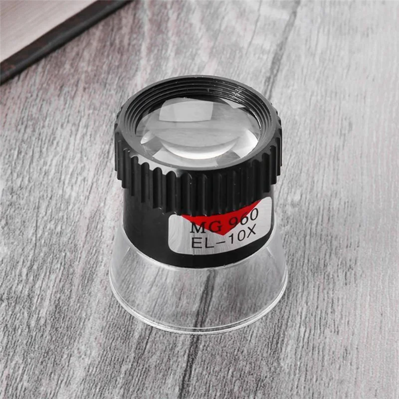 ABJN-Jeweler Lupa Kieszonkowa 10X z Oczkiem do Biżuterii, Szkiełko Powiększające do Naprawy Zegarków, Monet, Kamieni Szlachetnych, Znaczków