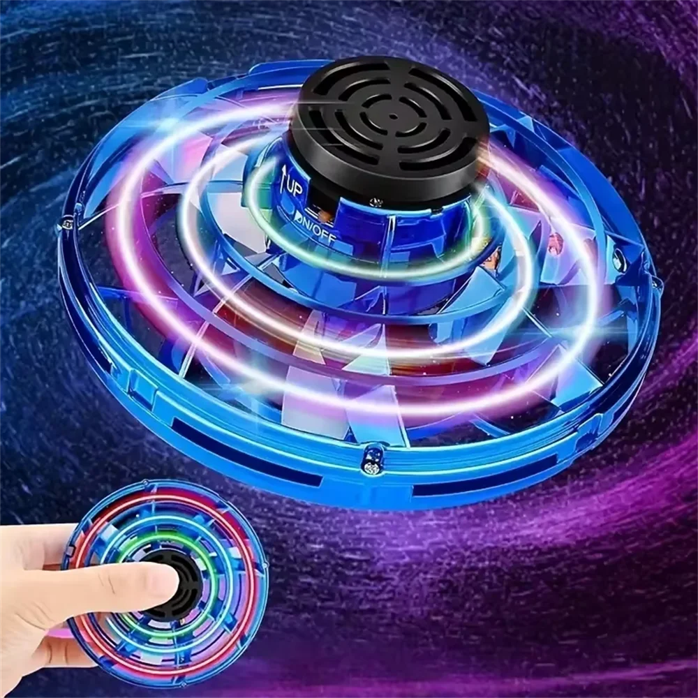 NEW LED Flying UFO Spinner Fingertip, Upgrade Flight Helicopter Gyro Flyorb Hover Ball, Mini Drone Aircraft Toy, Christmas Gift