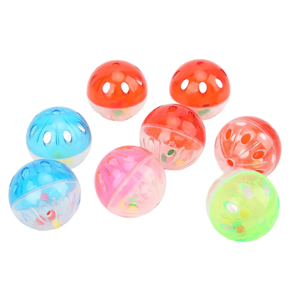 10Pcs Colorful Plastic Bird Jingle Balls Chewing Training Function Jingle Bell Design Bird Chew Balls Biting Resistant Structure