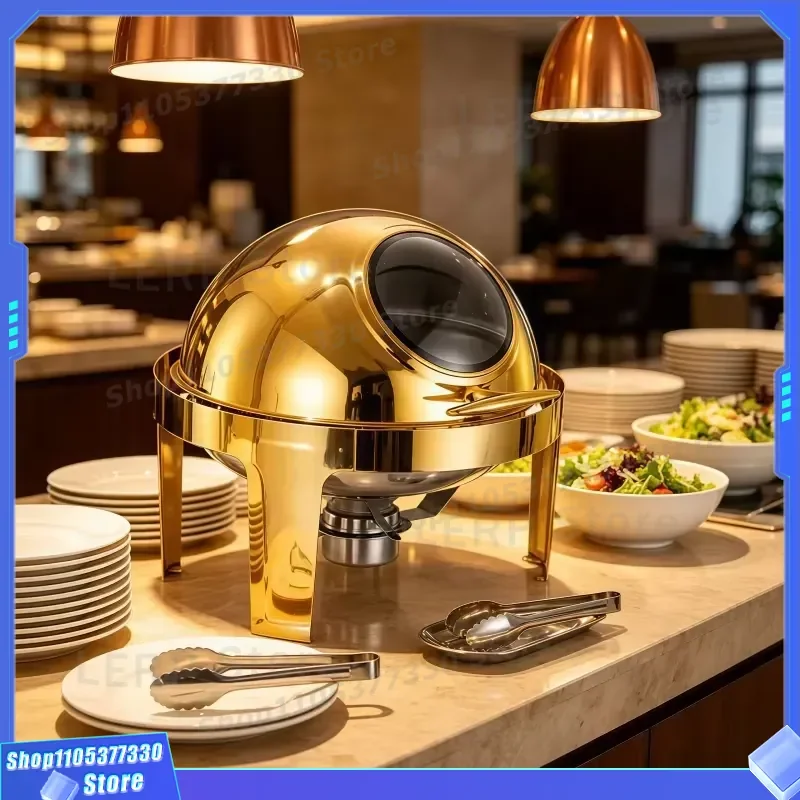 gold-round-roll-top-chafing-dish-stainless-steel-buffet-warmer-set-hotel-restaurant-equipment-insulation-plate-catering