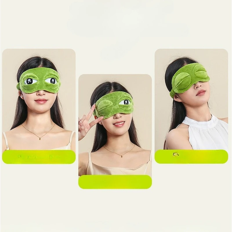 3D Sad Frog Sleep Mask Natural Sleeping Eyeshade Cover Shade Eye Patch Women Men Soft Portable Blindfold Travel Eyepatch - view 4