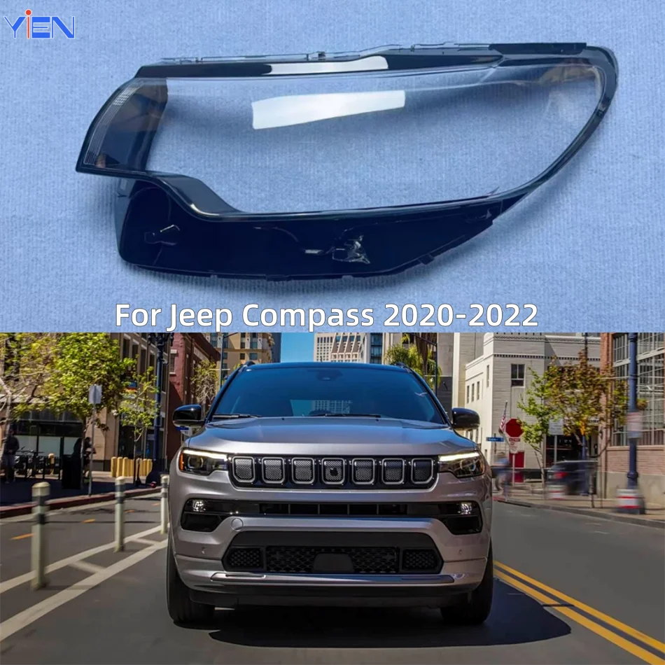 For Jeep Compass 2020 2021 2022 Car Replacement Parts Transparent Housing Headlamp Lens Cover Shell Headlights Lens