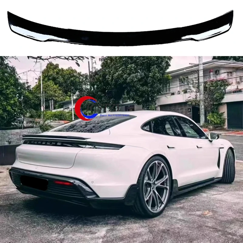 FD Real Carbon Fiber Auto Hinten Flügel Stamm Lip Spoiler Für Porsche Taycan/Turbo S 2019 2020 2021 2022 202 karat Flügel Zubehör Körper