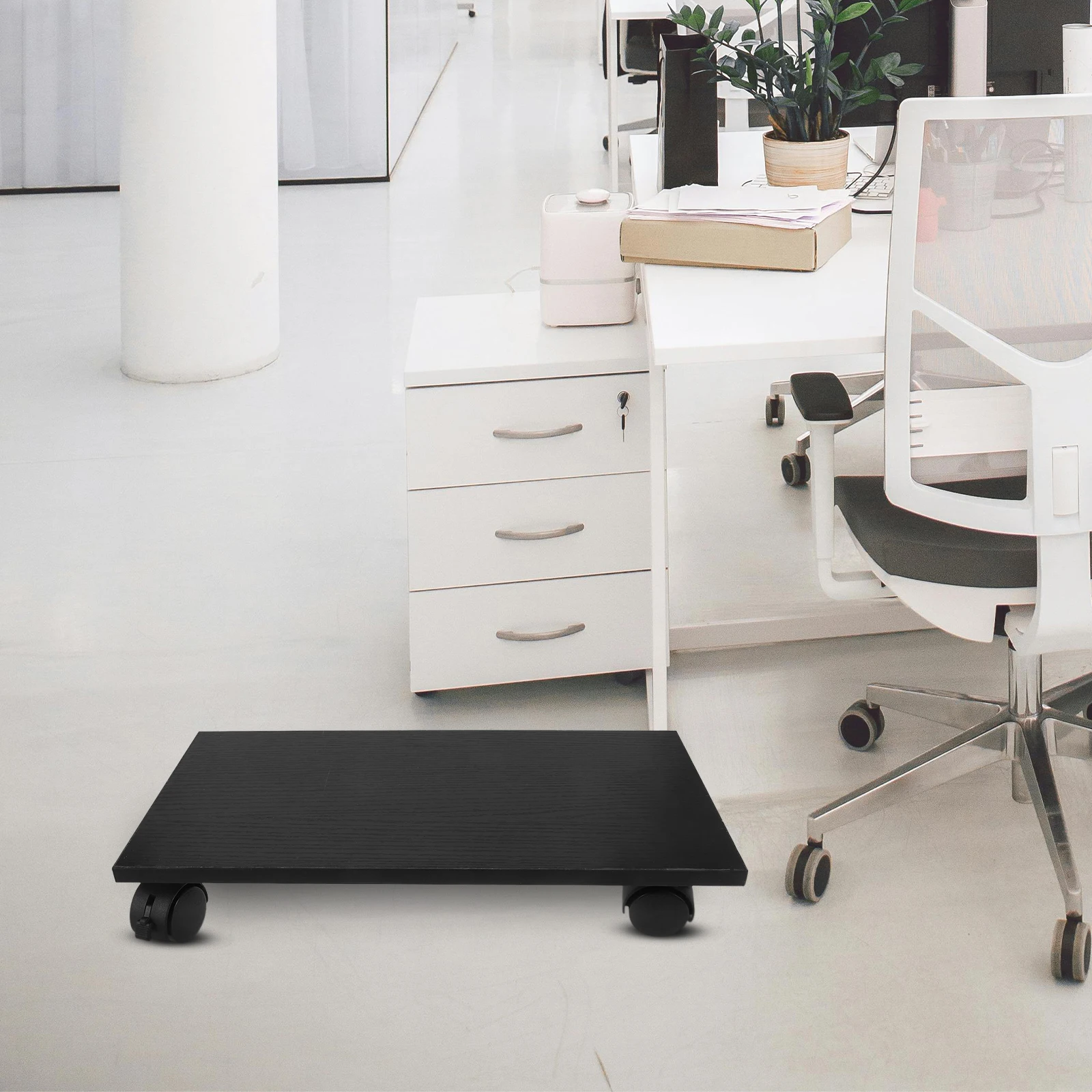 

Computer Tower St CPU Holder Casters Desk Bottom Rack Material Easy Install Wide Compatibility Plastic