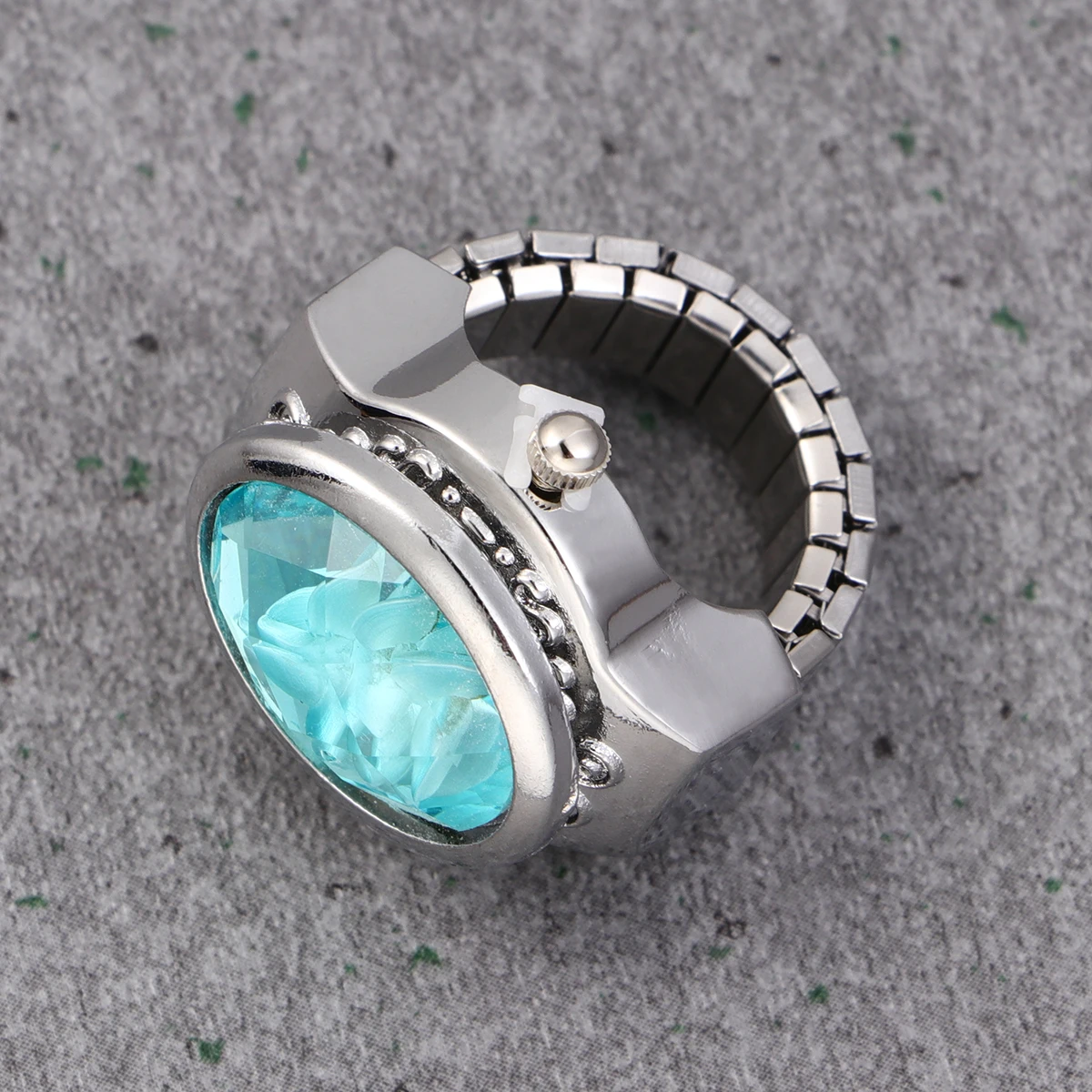 

Elegant Finger Unisex Fashion Mini Quartz Watch Ring Stretch Band Purple Exquisite Gift Kids Friends Birthday Christmas