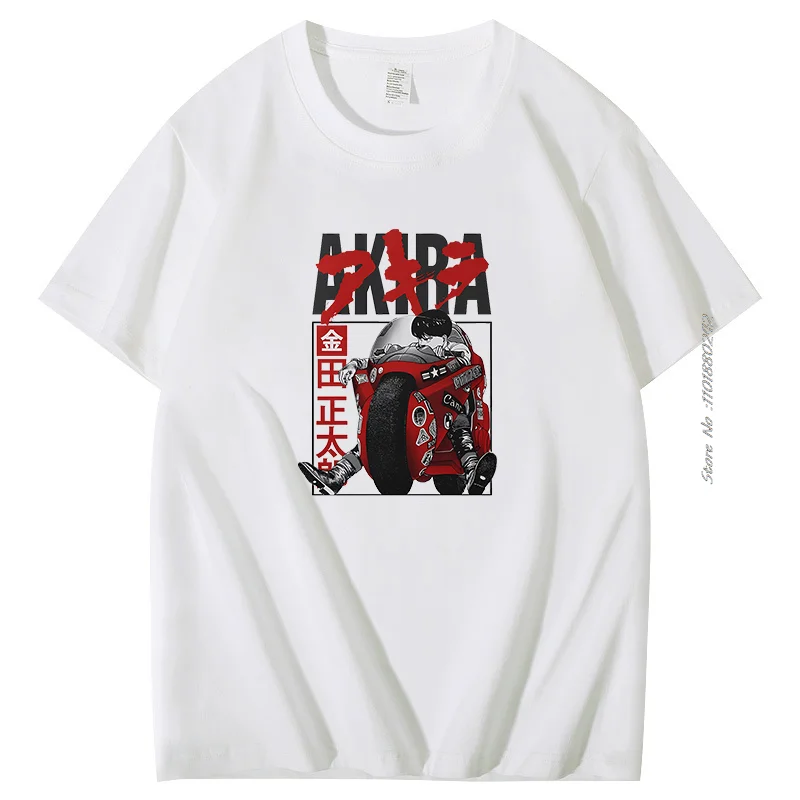 Japan Vintage Manga Shotaro Kaneda Anime Fashion Graphic T Shirts Cotton T-Shirt Summer New Shirts And T-Shirts Mens Clothes