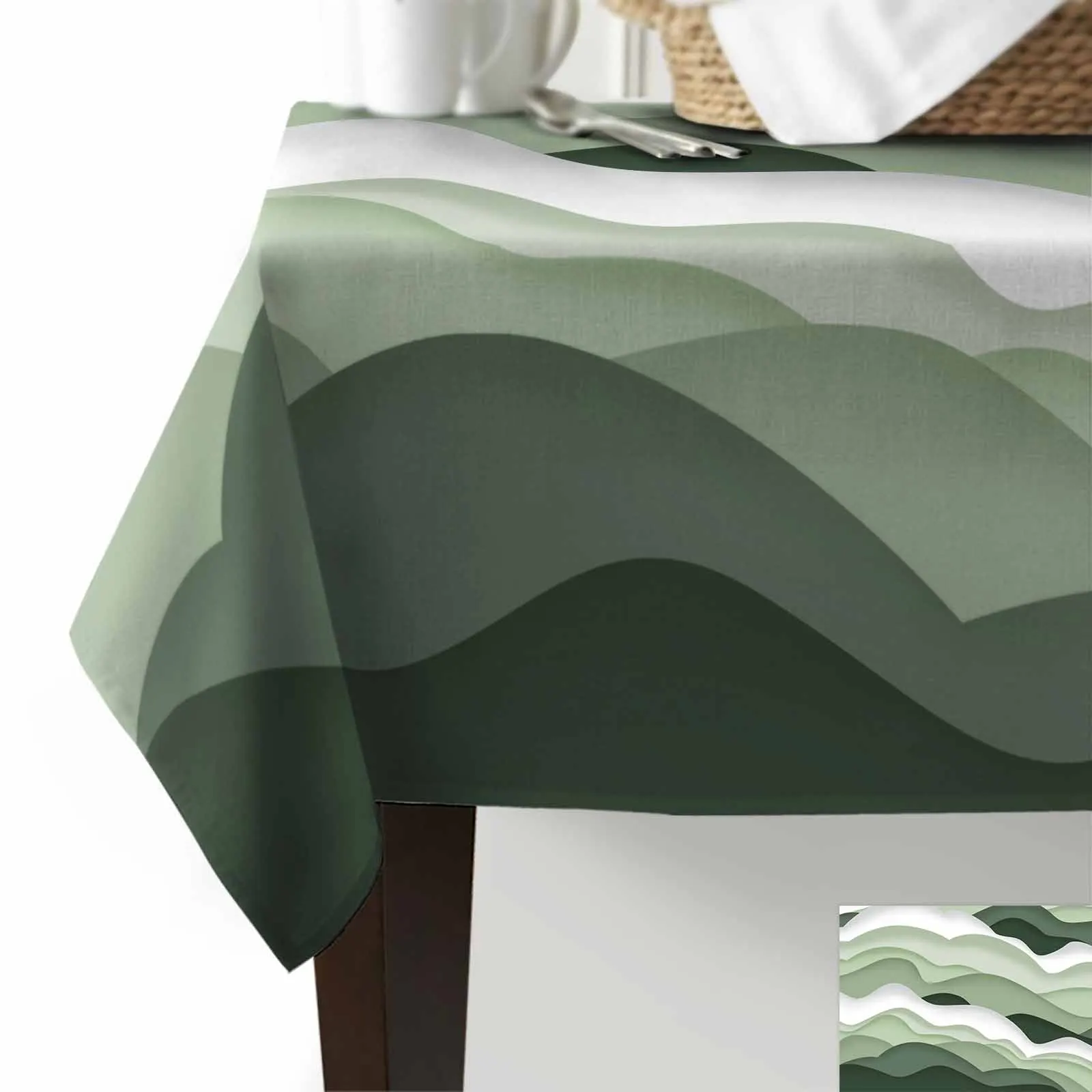 Gradual Changes In Ocean Waves Table Cloth Washable Tablecloth for Wedding Party Dining Banquet Decoration Luxuriou Table Cover