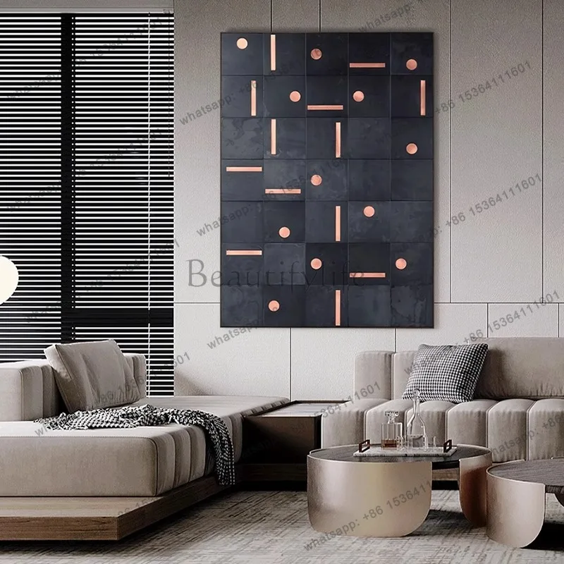 LJY wabi sabi antique living room background wall decorative painting high-end
