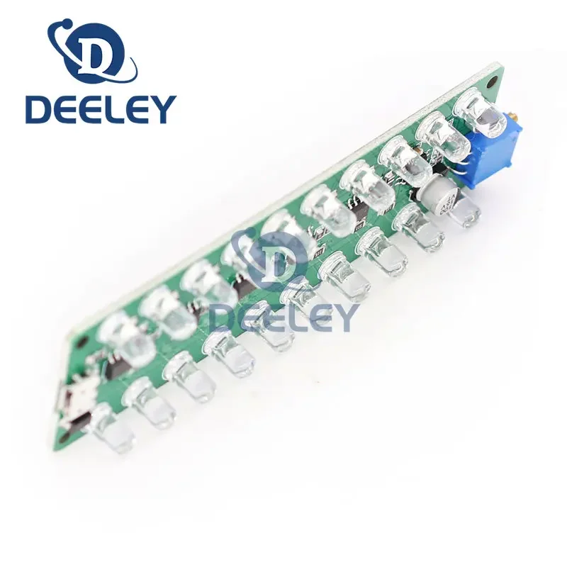 Voice-Controlled Induction Power Amplifier Spectrum Audio Level Meter Module LED