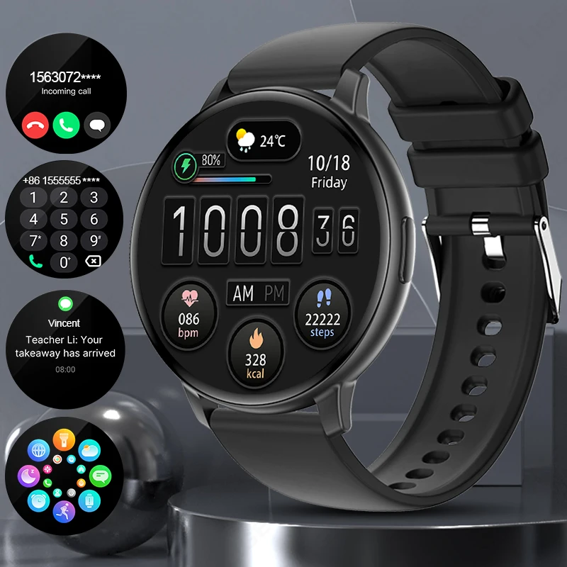 

LIGE New Smart Watch Men Full Touch Screen Sport Fitness Bracelet Heart Rate Health Monitoring Waterproof Ultra Light Smartwatch