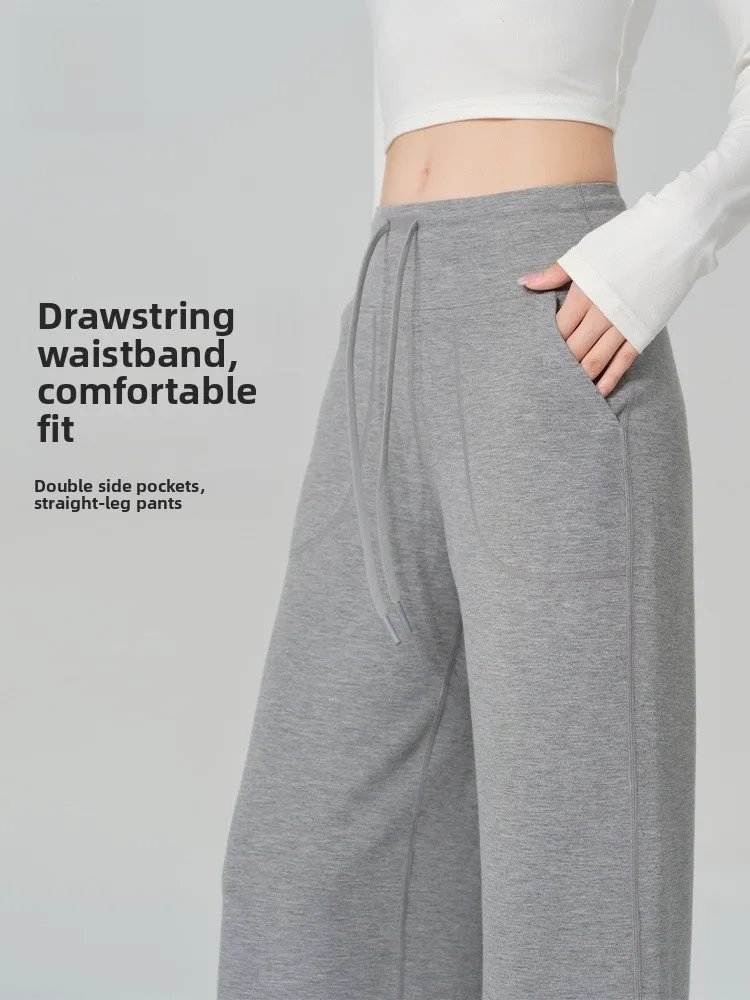 

Женские повседневные брюки с высокой талией на флисовой подкладке, драпированные, прямого кроя, тонкие, широкие, для йоги, утепленные спортивные штаны