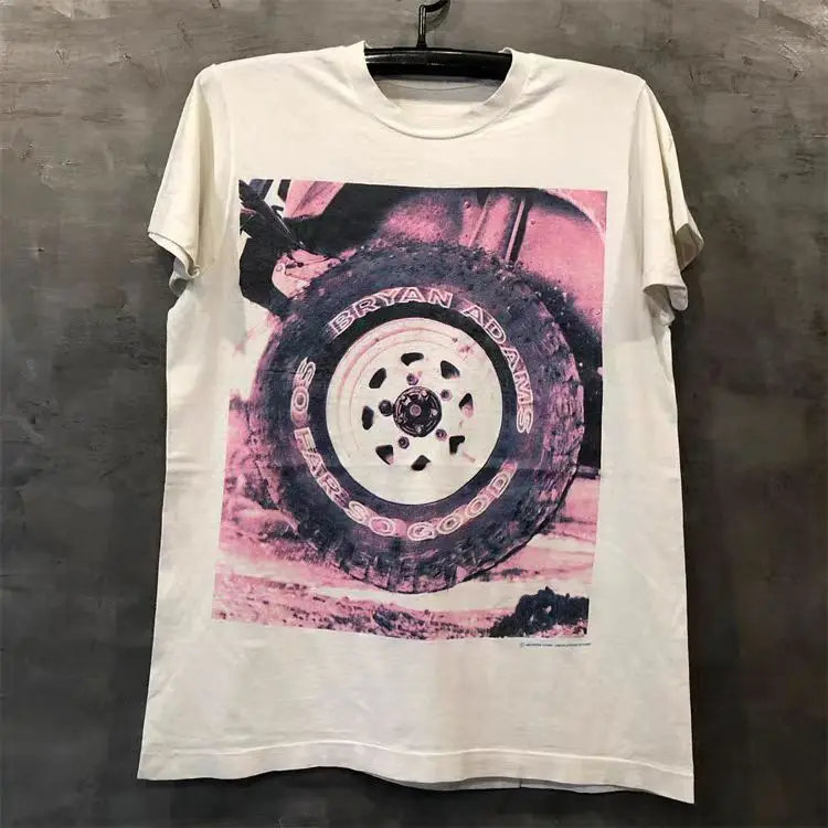 

Bryan Adams Bryan Adams Beauty Tide Fried Street Lazy Wind CEC Short Sleeve Men's and Women's Cotton Textured Summer T-Shirt