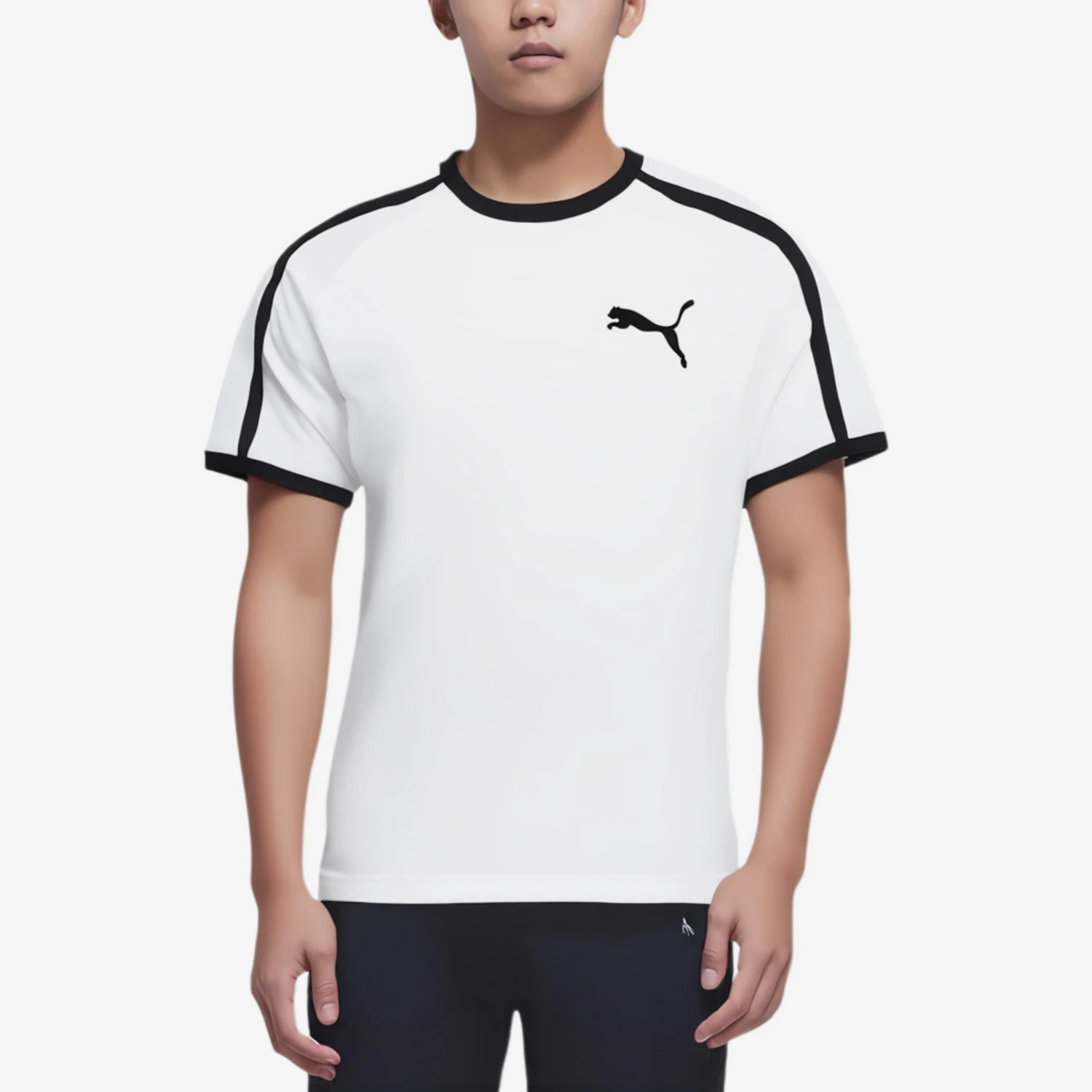 Puma Authentic T7 RING Men's Breathable Fashion Casual Short Sleeve T-shirt 639191-02